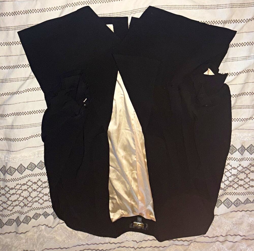 GREYLIN Women’s Black Lined Button Blazer Jacket Satin Long Sleeve Size S